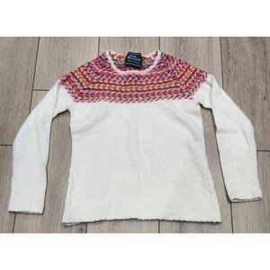 Neyra Collection 100% Baby Alpaca Fair Isle Sweater Girls Size M Made in Peru